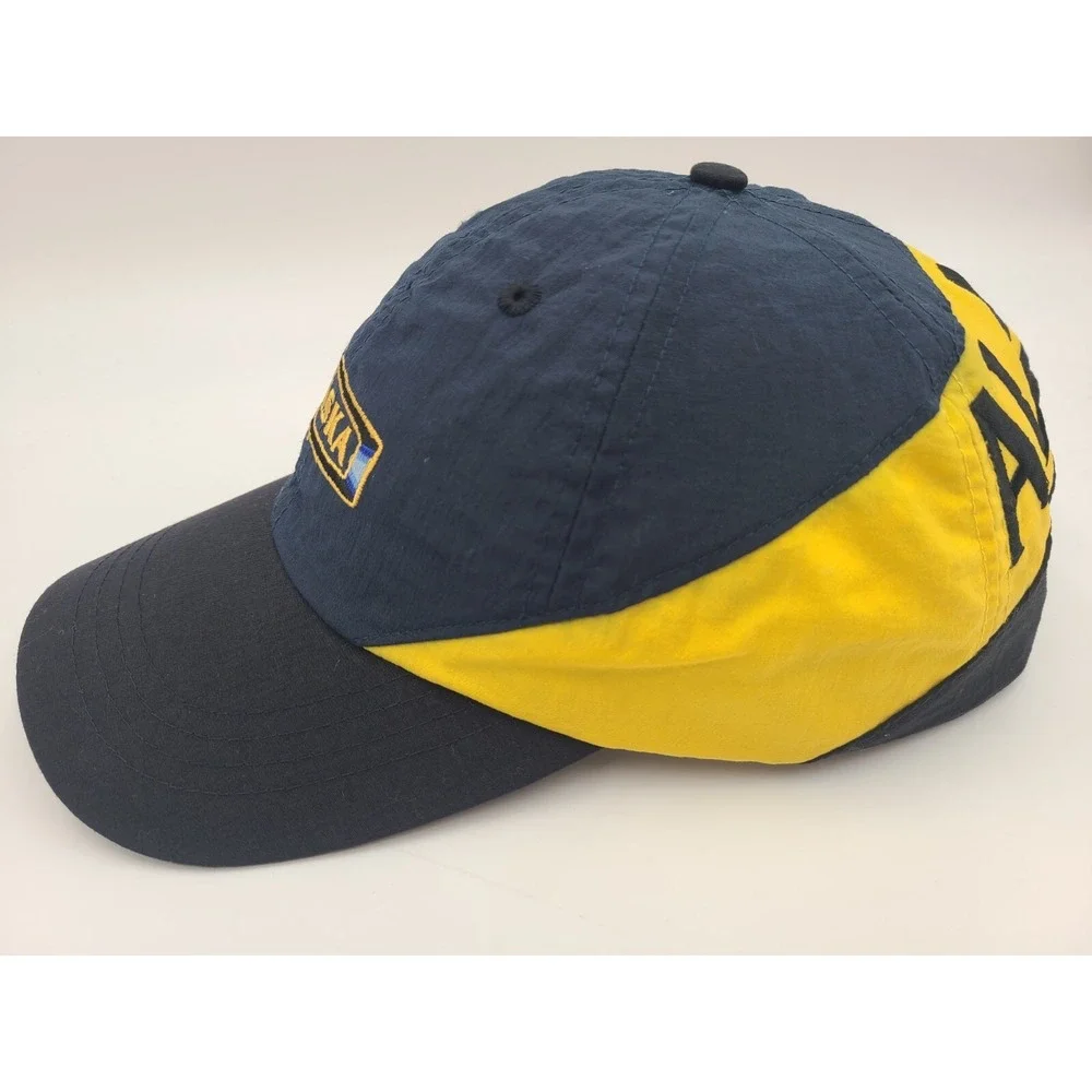 Vintage Alaska Arctic Circle Nylon Snapback Hat Cap Men Women Blue‎ Black Yellow